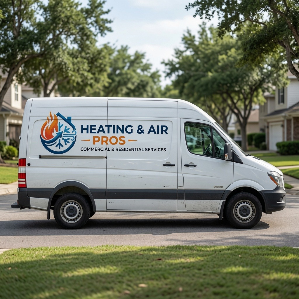 Local heating and air service van serving Loveland